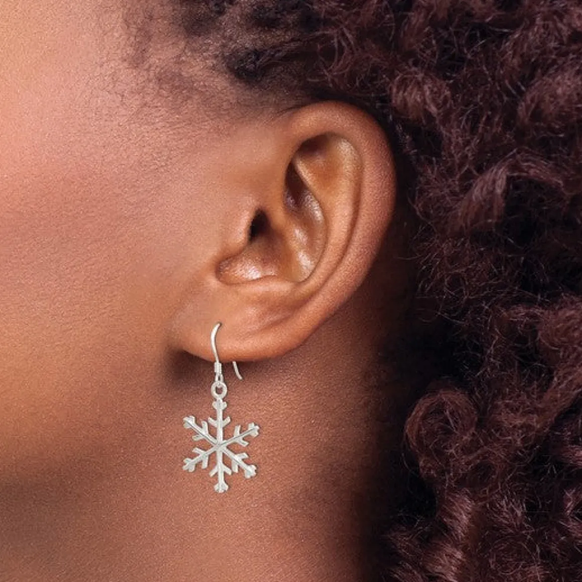 Sterling Silver Snowflake Dangle Earrings