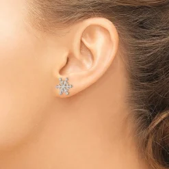 Sterling Silver Snowflake Post Earrings