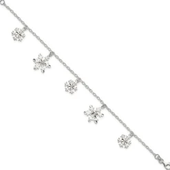 Sterling Silver Snowflake Charm Bracelet