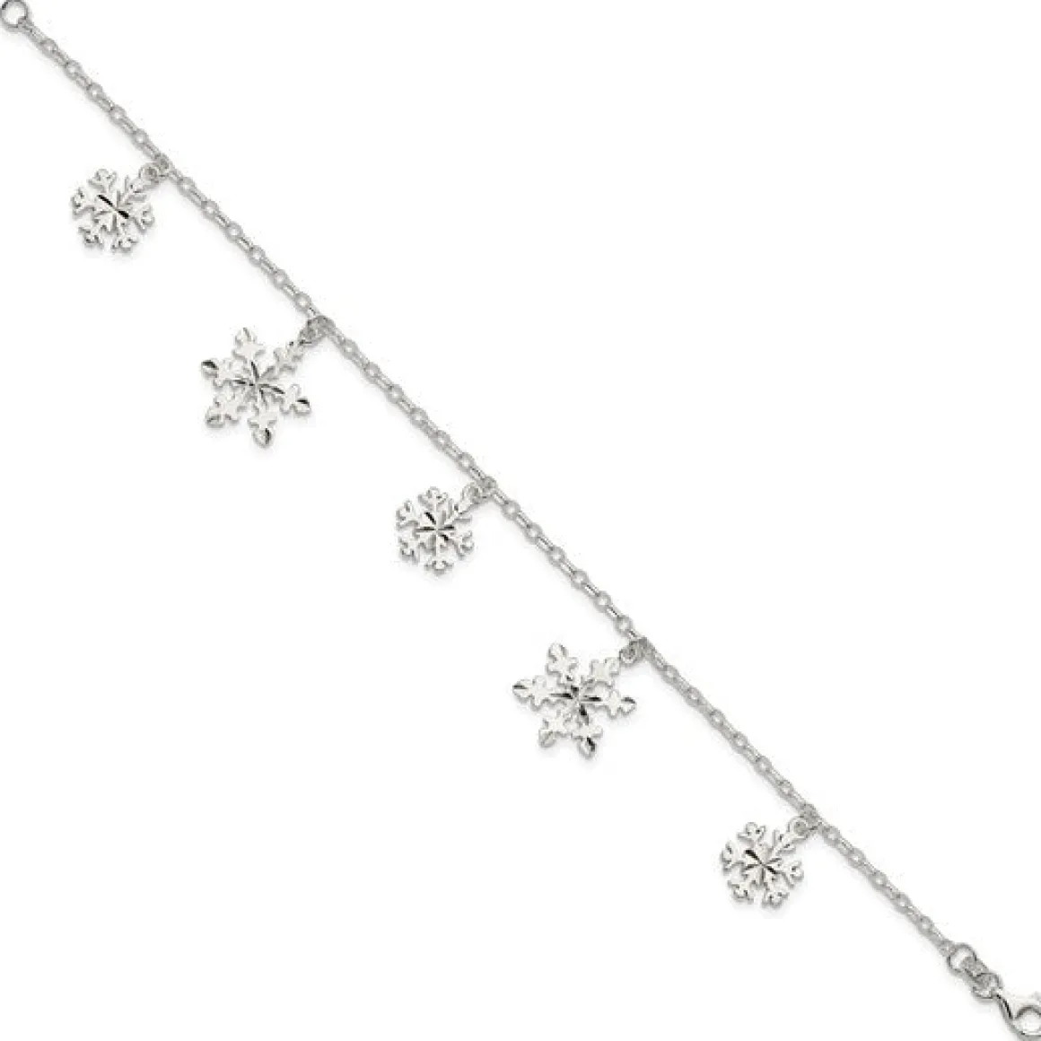 Sterling Silver Snowflake Charm Bracelet