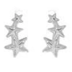 Sterling Silver Triple Star Climber Earrings