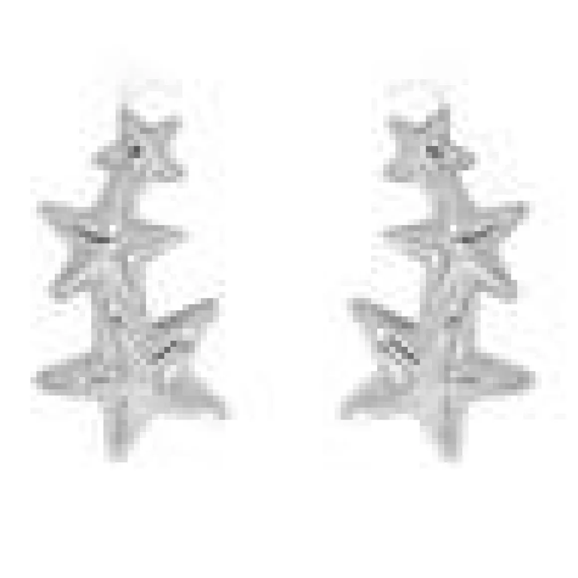 Sterling Silver Triple Star Climber Earrings