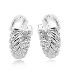 Sterling Silver Twist Hoop Earrings