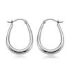 Sterling Silver U Shape Hoop S/D Earrings