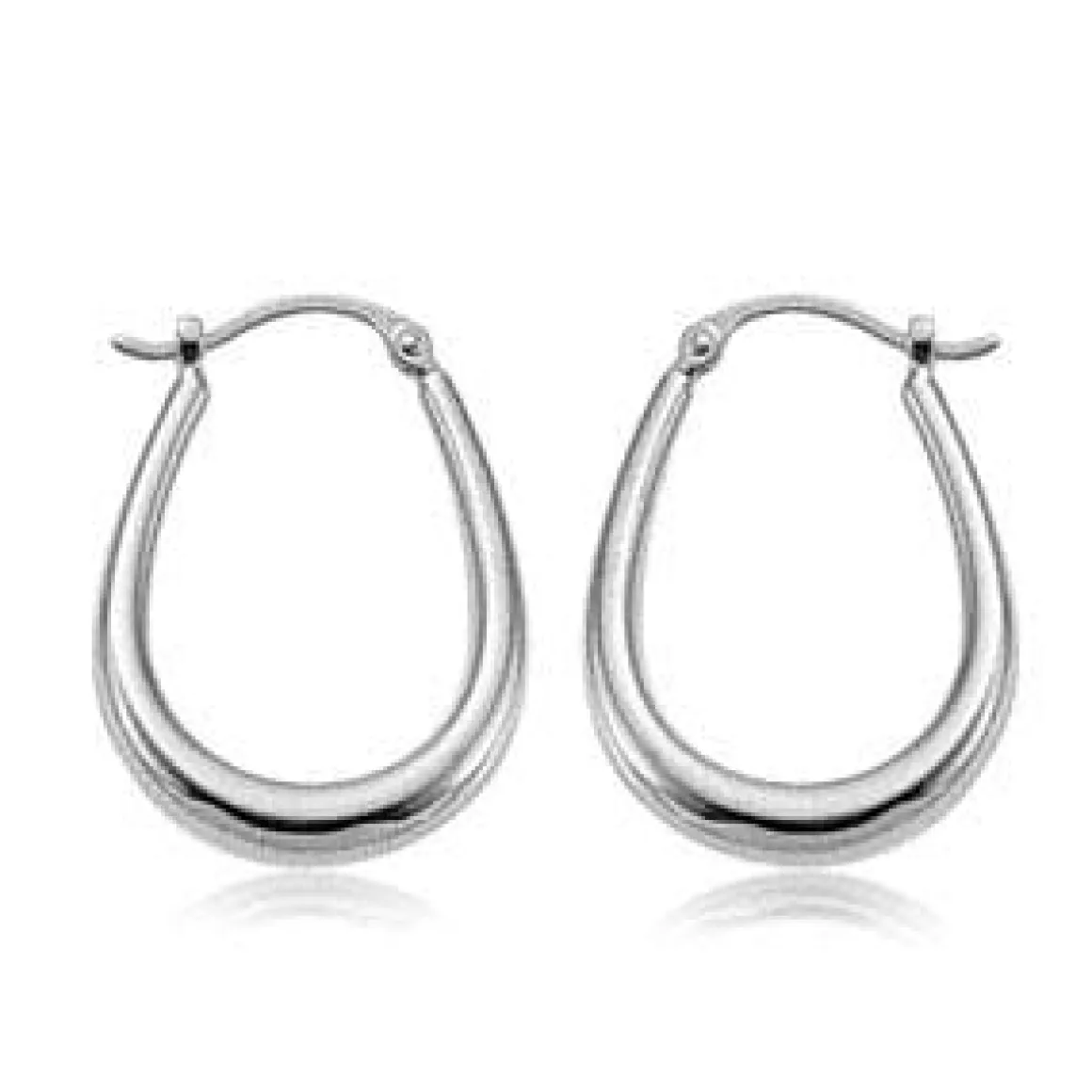 Sterling Silver U Shape Hoop S/D Earrings