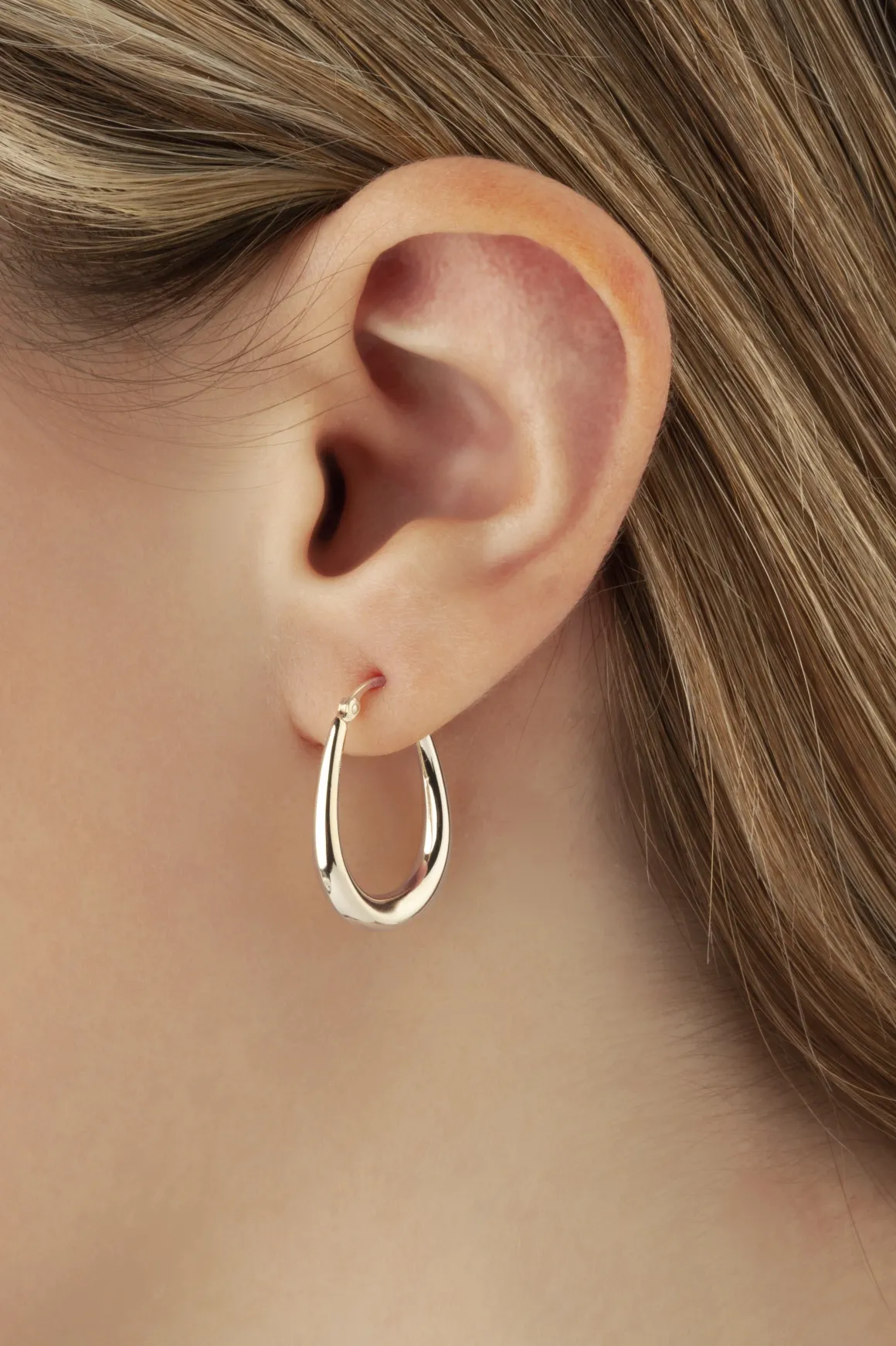 Sterling Silver U Shape Hoop S/D Earrings