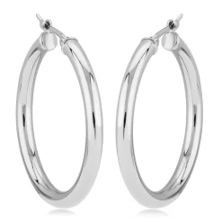 Sterling Silver 3X30mm S/D Tube Earrings