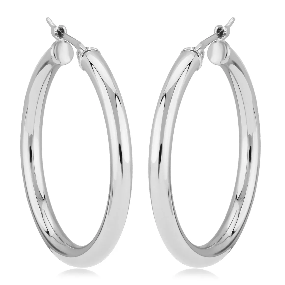 Sterling Silver 3X30mm S/D Tube Earrings