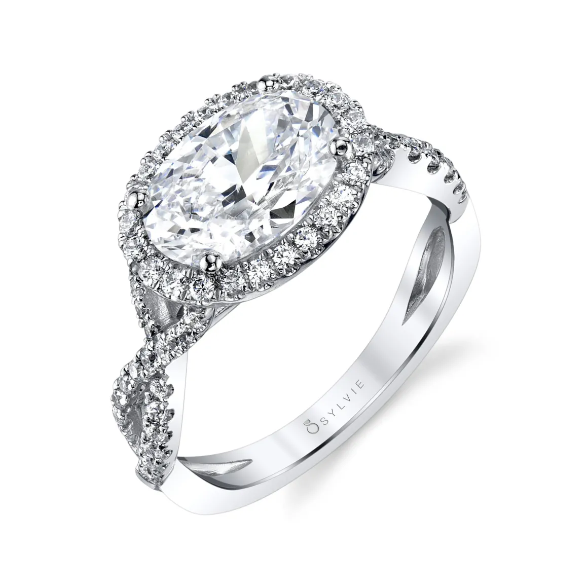 Sylvie Collection 14K Oval Engagement Ring Setting