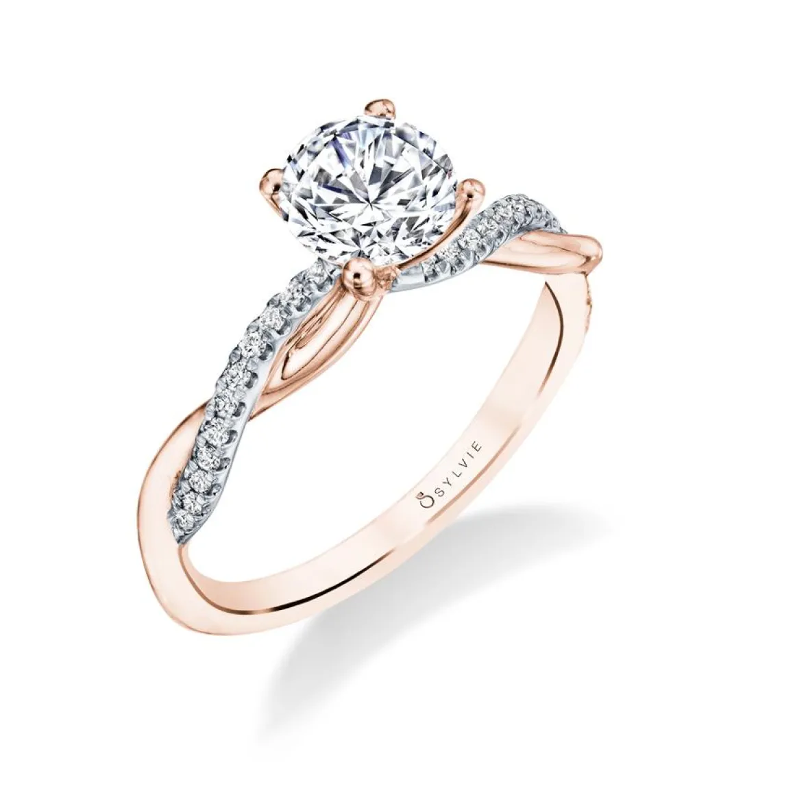 Sylvie Collection 14K Tt Round Engagement Ring Setting