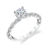 Sylvie Collection 14K White Gold Round Engagement Ring Setting