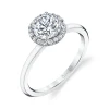 Sylvie Collection 14K White Gold Round Halo Engagement Ring Setting W. 1Ct Round