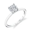 Sylvie Collection 14K White Gold Round Engagement Ring Setting