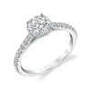Sylvie Collection 14K White Gold Round Engagement Ring Setting