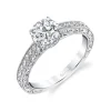 Sylvie Collection 18K White Gold Round Engagement Ring Setting