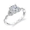 Sylvie Collection 14K White Gold Round Engagement Ring Setting