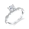 Sylvie Collection 14K White Gold Round Engagement Ring Setting