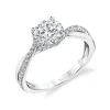 Sylvie Collection 14K White Gold Round Engagement Ring Setting