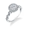 Sylvie Collection 14K White Gold Round Engagement Ring Setting W. 1Ct Round 14K White Gold