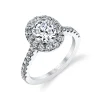 Sylvie Collection 14K White Gold Oval Engagement Ring Setting .71tw