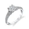 Sylvie Collection 14K White Gold Round Engagement Ring Setting