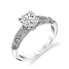 Sylvie Collection 14K White Gold Round Engagement Ring Setting