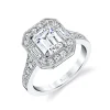 Sylvie Collection 14K White Gold Halo Engagement Ring Setting