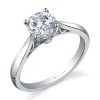 Sylvie Collection 14K White Gold Round Engagement Ring Setting