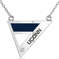 UCONN Geometric Necklace in Sterling Silver