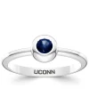 UCONN Sapphire Engraved Ring in Sterling Silver
