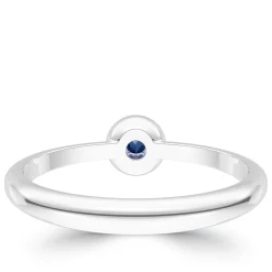 UCONN Sapphire Engraved Ring in Sterling Silver