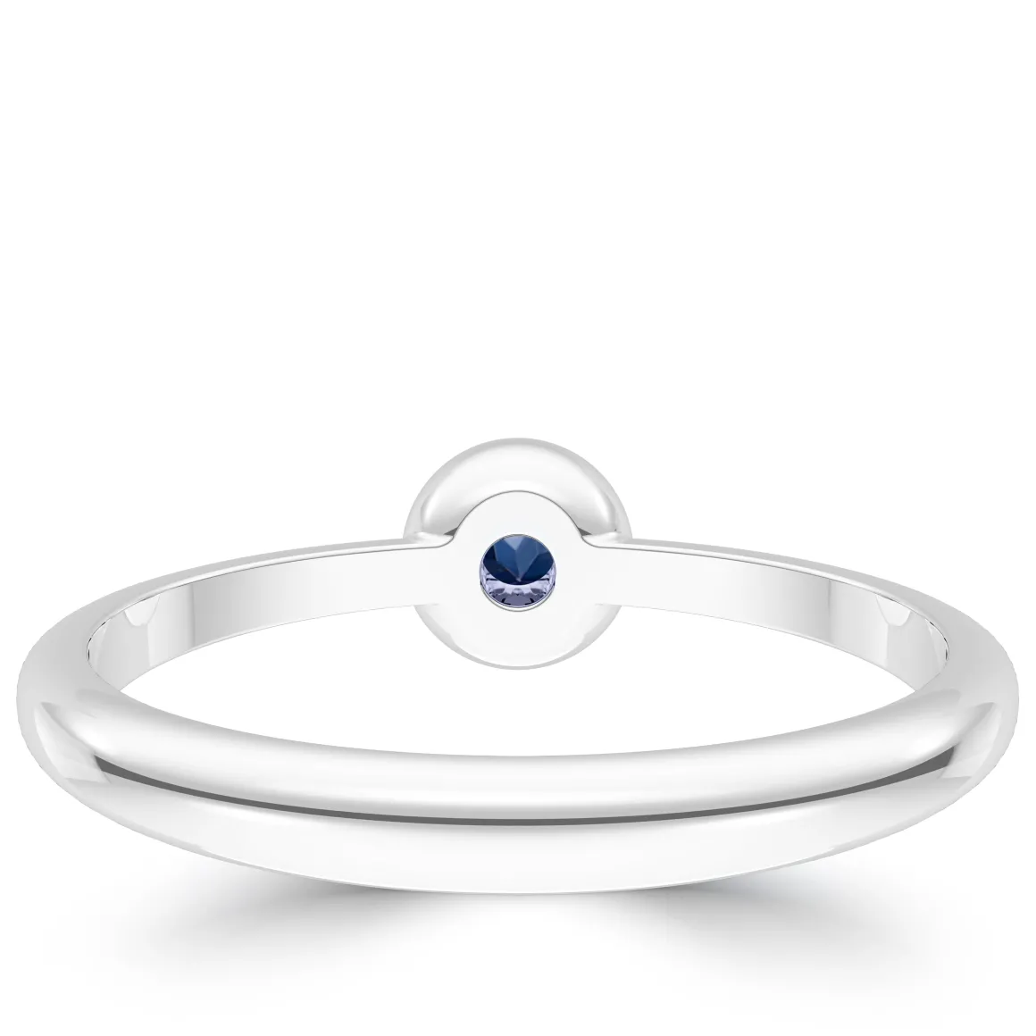 UCONN Sapphire Engraved Ring in Sterling Silver