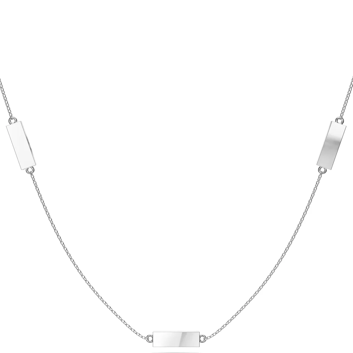 UCONN Triple Station Necklace in Sterling Silver