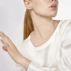 UCONN Triple Station Necklace in Sterling Silver