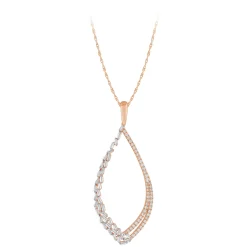Waterfall Diamonds Pendant in 14K Rose Gold .42ct